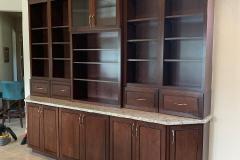 Office bookcase with Kaffe finish on cherry cabinets